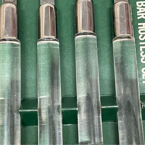 Vintage frontier forge bar hostess set opener tools clear lucite stainless steel - Picture 4 of 8